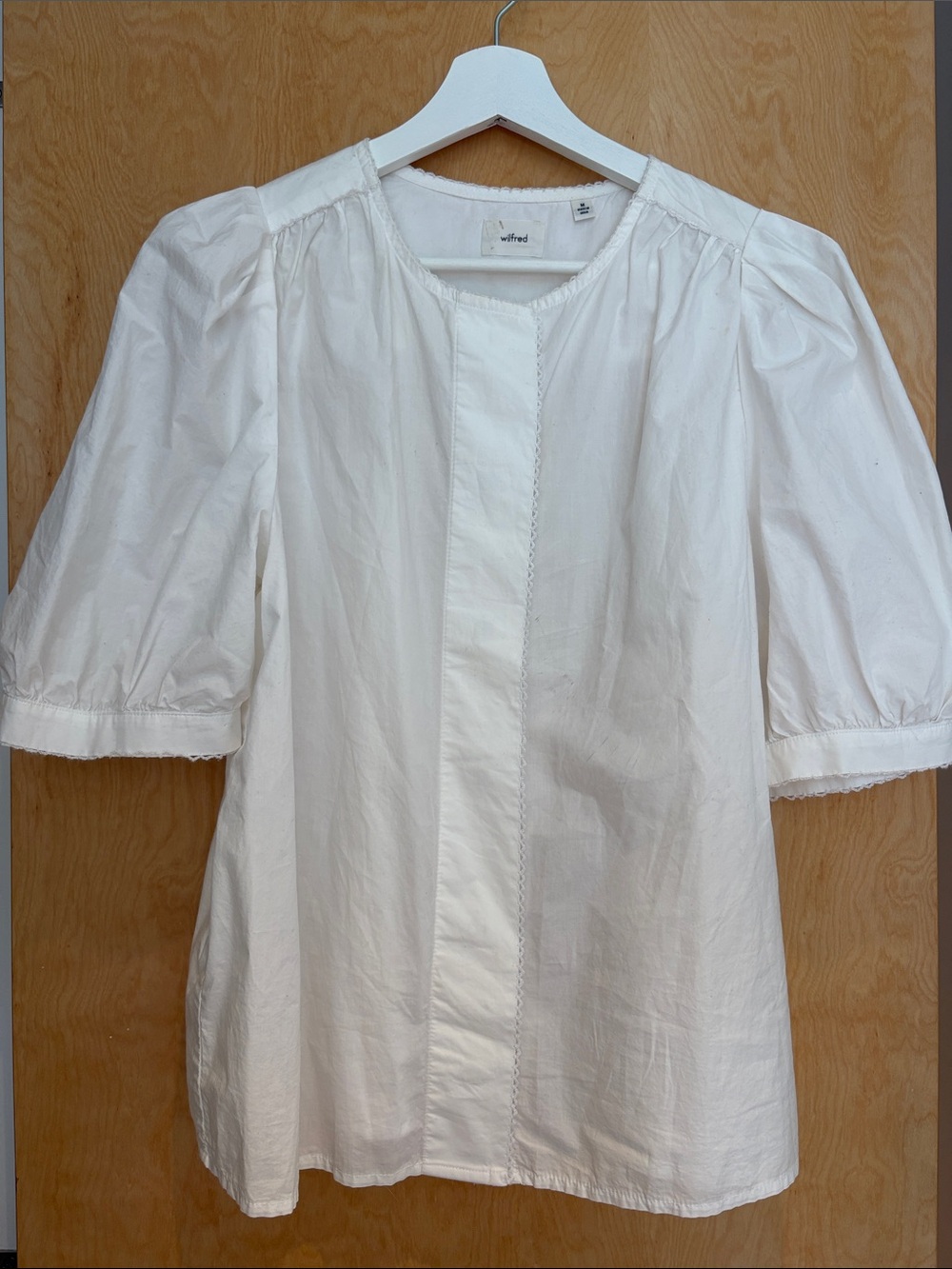 Wilfred White Gathered Puff-Sleeve Top